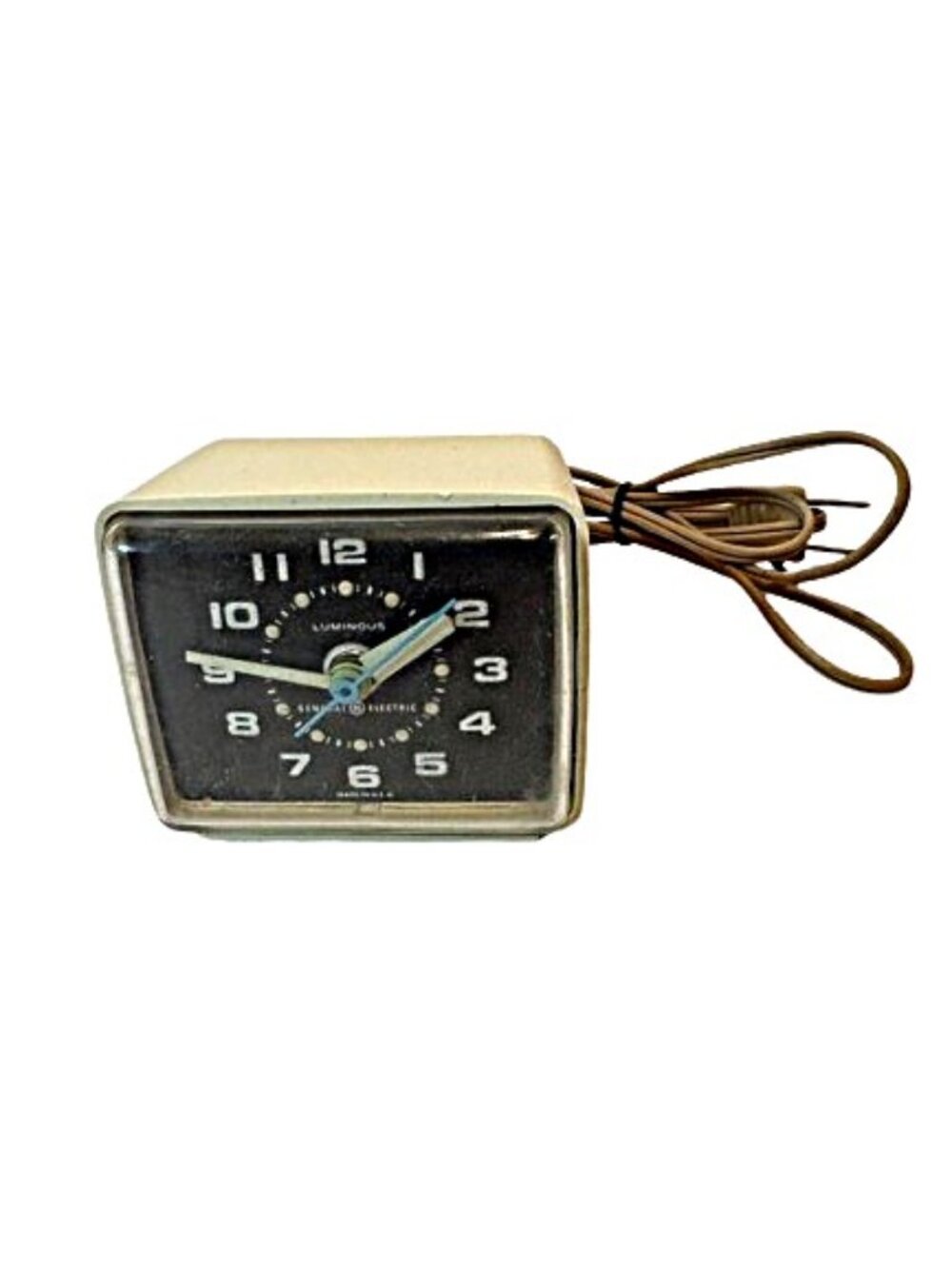 Vintage MCM General Electric Working Luminous Electric Alarm Clock Model 7370-1